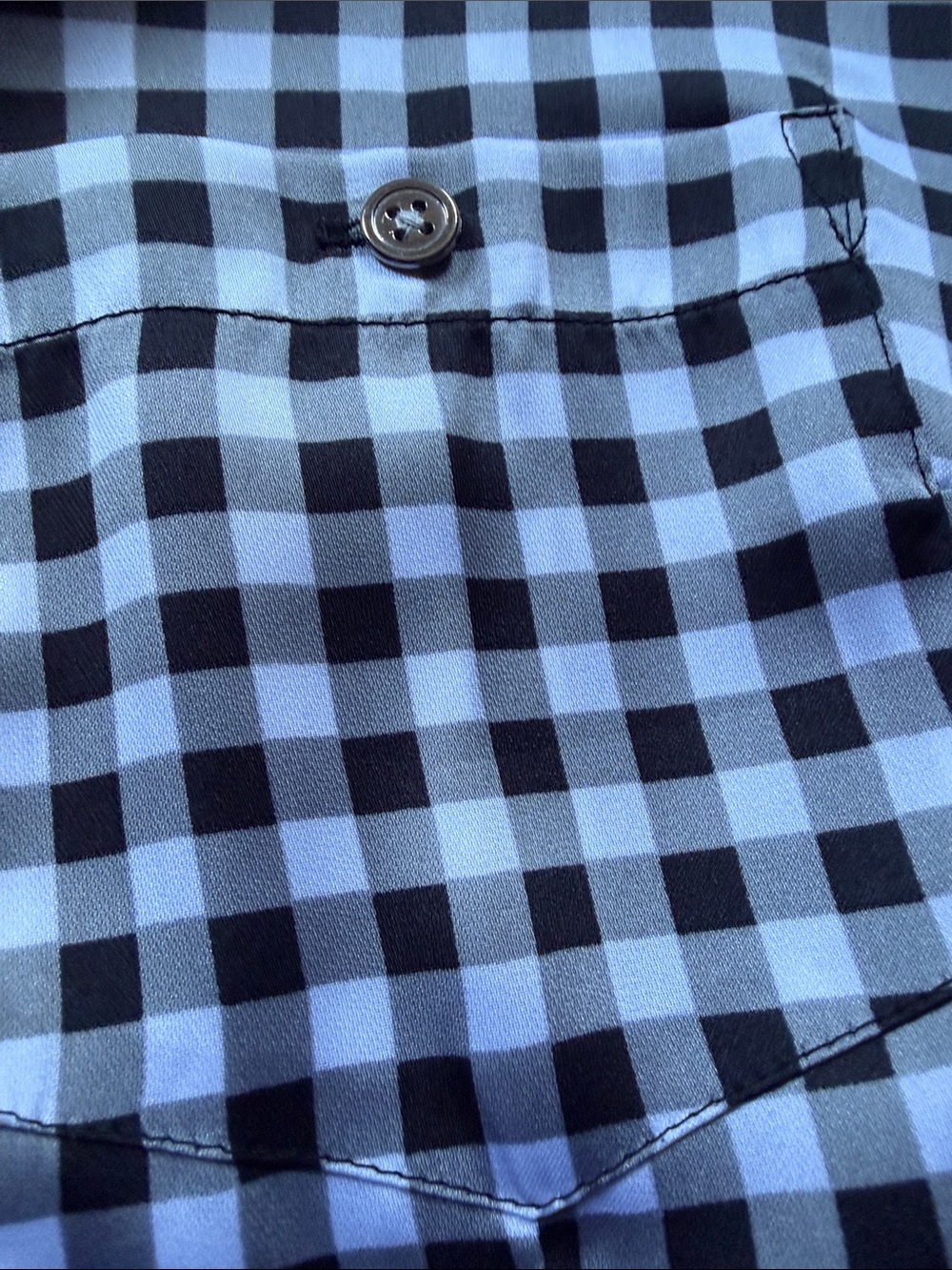 White House Black Market Black & White Gingham Button-Down Shirt - Picture 3 of 8